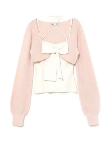 버블스 bubbles 리본 니트 앙상블 화이트