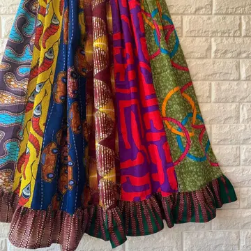 아프리칸 패치워크 프릴 스커트