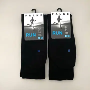 [ 2개 세트 ] FALKE 파르케 RUN 삭스 양말 42-43 블랙