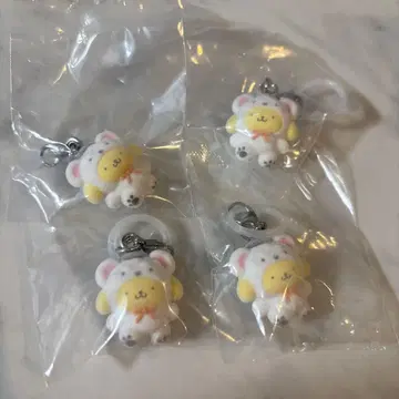 산리오 복슬복슬 스노우 메지루시 액세서리 폼폼푸딩 4점