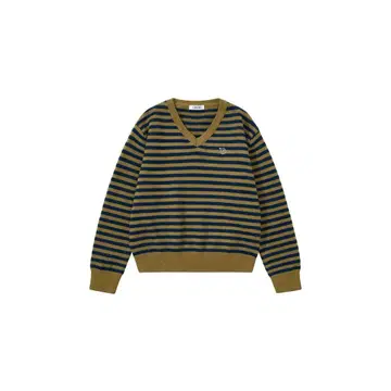 AEAE 스트라이프 V넥 니트 풀오버 스트라이프