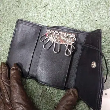 블랙 가죽 키케이스