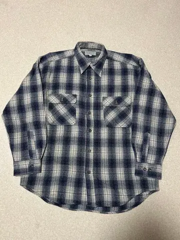 00s 긴팔 플란넬 셔츠 옴브레 체크 좋은 배색