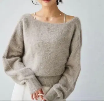 Aimeine 폭스 캐시미어 오프숄더 2way 니트
