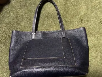 genten 네이비 가죽 토트백