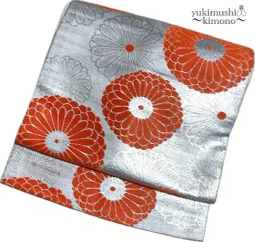 ZZ660 나고야 오비 나고야 제봉 실버 오렌지 323cm 무료배송