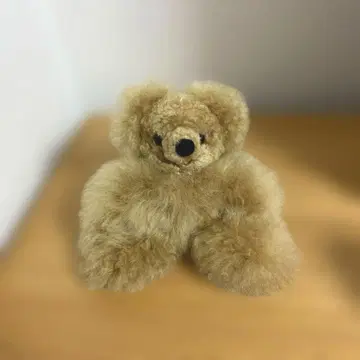 알파카 퍼 복슬복슬 곰 봉제 인형 베이지 20cm