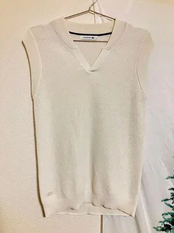 [미사용] LACOSTE 니트 베스트 화이트 사이즈 36