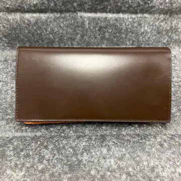 인기 코도반 장지갑 플랩 롱 지갑 남녀 공용 천연 가죽 브라운