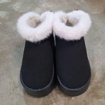 퍼 달린 리본 디자인 어그 부츠