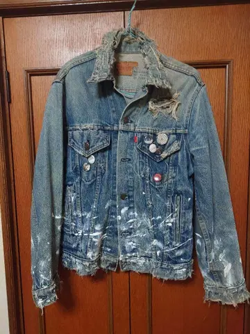 리자렉션 데미지 페인트 데님 자켓