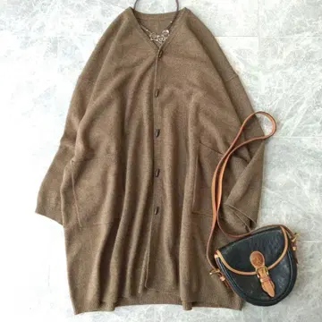 577 요건 레일 캐시미어 혼방 니트 루즈한 롱 가디건