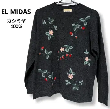 [ 고품질 ] ELMIDAS 캐시미어 100% 꽃무늬 자수 니트