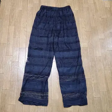 레이스 포함 다크 네이비 와이드 팬츠 갸루 y2k