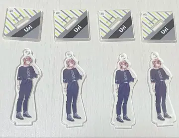 컬러풀 피치 우리 아크릴 스탠드 키링 4개 세트