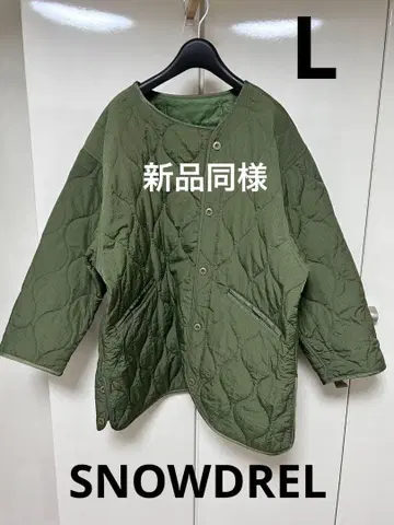 [ 사이즈 완판템 ] SNOWDREL 비대칭 퀼팅 자켓 L 카키