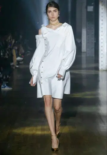 ADEAM 아디엠 비대칭 숄더 리본 원피스 블랙