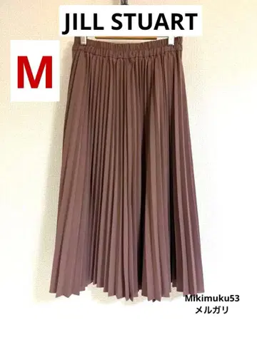 JILL STUART 브라운 플리츠 스커트 버튼 포함 사이즈 M