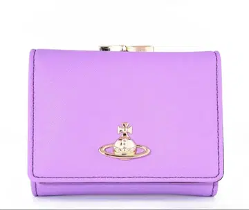 라벤더 3단 폴더형 지갑 합성 피혁