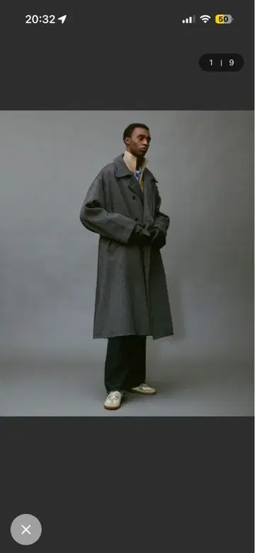 soerte 오버 사이즈 더블 브레스트 스탠드 카라 코트