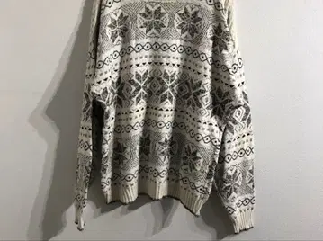 빈티지 구제 의류 남성용 니트 스웨터 노르딕 무늬