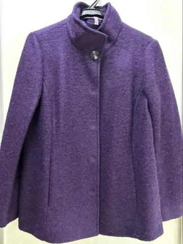 Land'send 스탠드넥 숏코트 퍼플