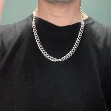 실버 925 각인 있음 목걸이 길이 60cm 두께 10mm