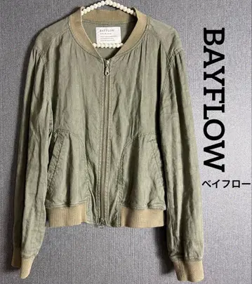 BAYFLOW 베이플로우 카키 그린 점퍼 블루종 린넨 3