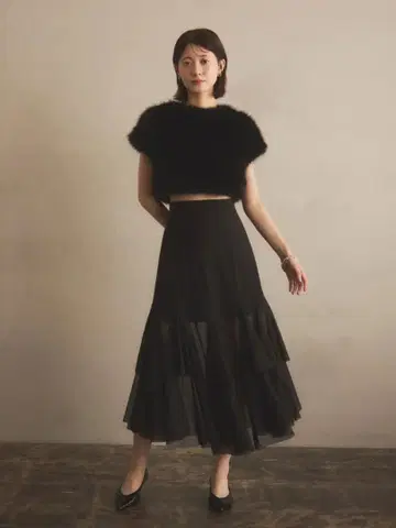 새상품급 EIMYISTOIRE 에이미 이스트 월 튤 캉캉 스커트