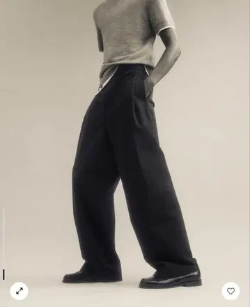 [ COS ] PLEATED COTTON WIDE-LEG TROUSERS