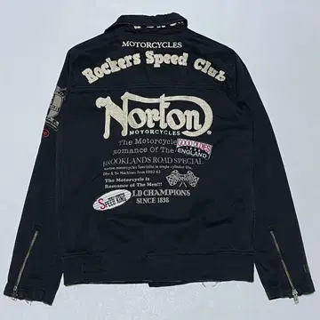 Norton 라이더 자켓 코튼 자수 x 프린트 노튼