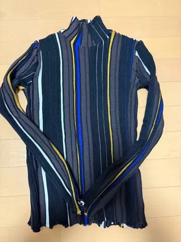 AKIRA NAKA 스트라이프 터틀넥 니트