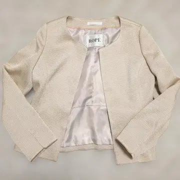 ROPE 베이지 노카라 자켓