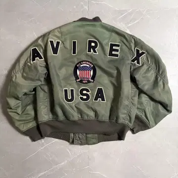 레어 AVIREX MA-1 아치 로고 플라이트 자켓 M 사이즈