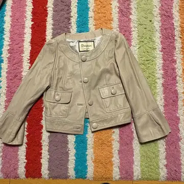 Diagram 그레이스 콘티넨탈 양가죽 램 가죽 숏 자켓