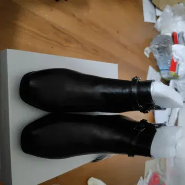 블랙 사이드 고어 부츠 체인 포함