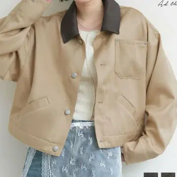 컬러 배색 트윌 워크 자켓 미사용 새상품 택 없음