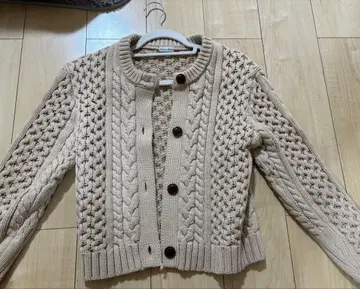 steven alan 베이지 케이블 짜임 가디건