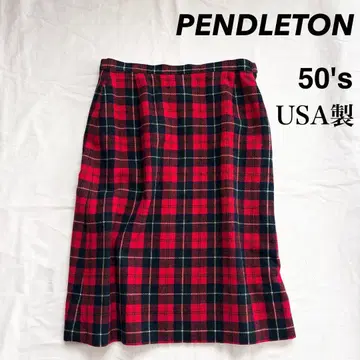 레어! 50s USA제 PENDLETON 체크 울 스커트