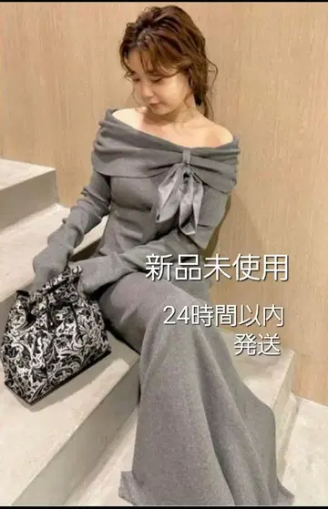 [ FRAY I.D ] 오프숄더 리본 원피스 미사용 새상품