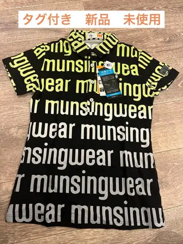 munsingwear UV컷 피케 셔츠 블랙/라임