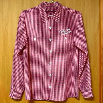 HideandSeek 하이드앤시크 긴팔 셔츠 깅엄 체크 빨흰 M