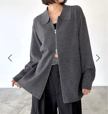 더블 ZIP 니트 가디건