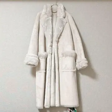 레이디 브라운 인조 모피 롱 코트 사이즈 0