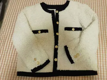 노카라 자켓 L 화이트/블랙