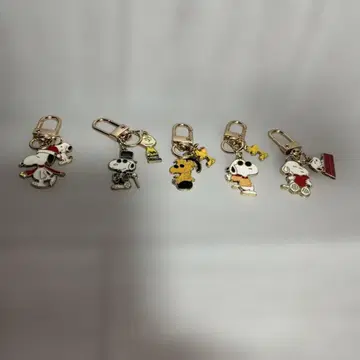 스누피 캐릭터 스트랩 5개 세트