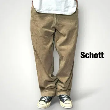 90s Schott 샷 코듀로이 트라우저 일본제 와이드 스트레이트