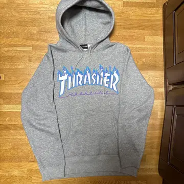 THRASHER 프레임 로고 후드티