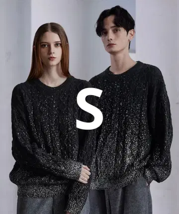 [ CLEL ] 미개봉 새상품  프린트 케이블 크루넥 니트