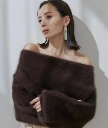 anuans 라쿤 니트 오프숄더 풀오버